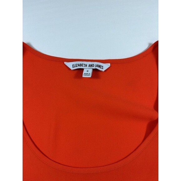 Elizabeth and James Maxi Dress Tomato Red Small Tiered Sleeveless Dopamine - Picture 4 of 11